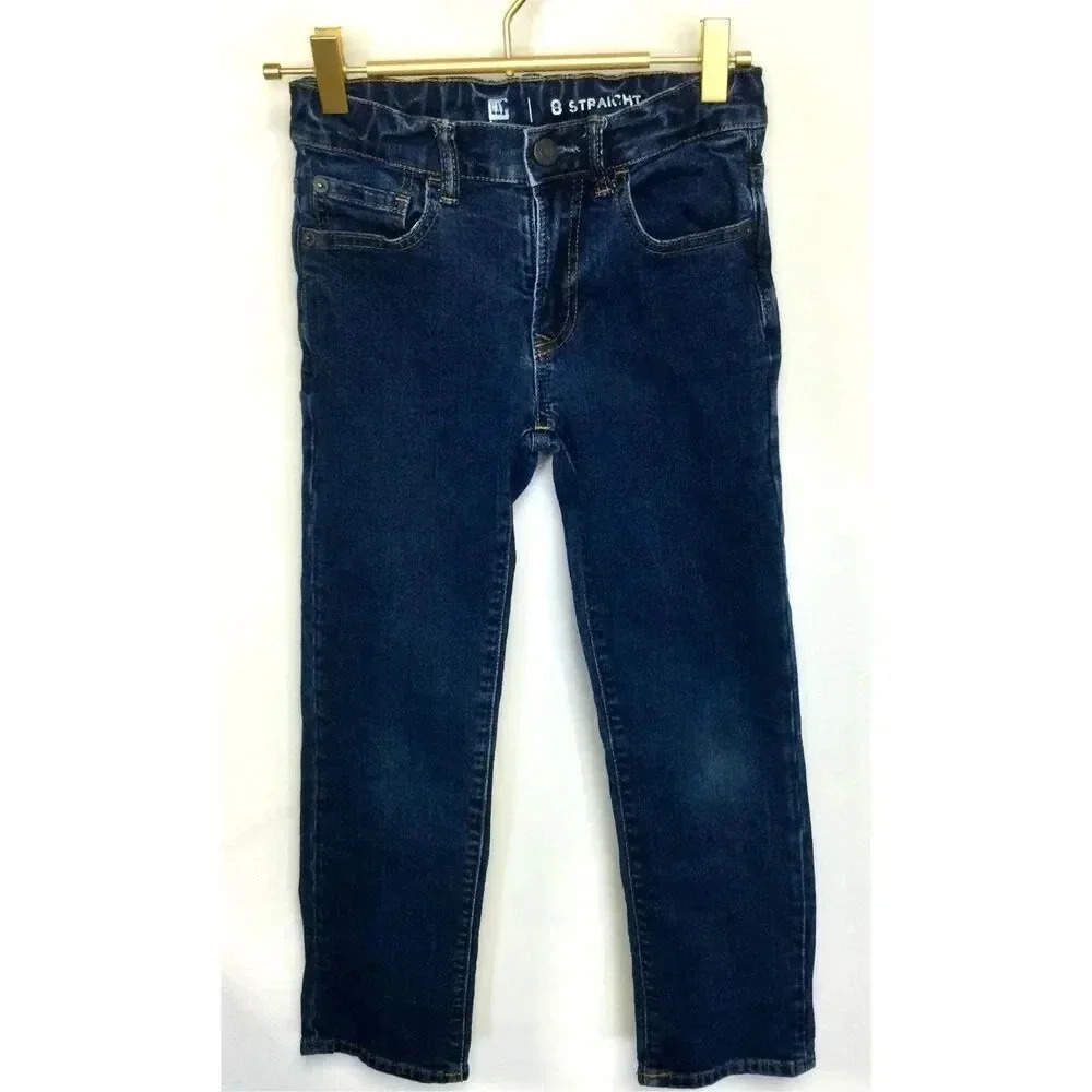 GAP kids  Blue Denim Five Pocket Style Straight Jeans‎ Size 8